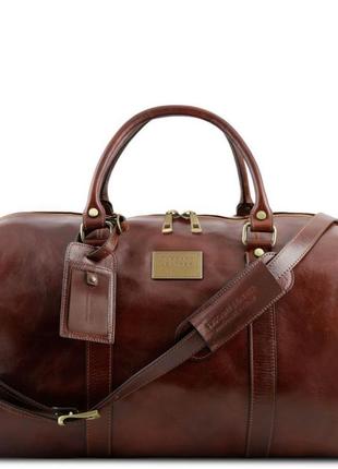 Дорожная кожаная сумка-даффл с карманом сзади tuscany tl141247 voyager