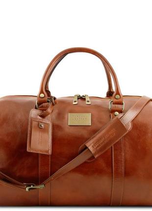 Дорожная кожаная сумка-даффл с карманом сзади tuscany tl141247 voyager3 фото
