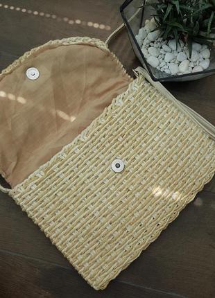 Летняя плетеная соломка клатч сумка конверт6 фото