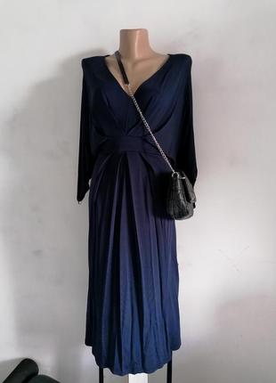 💙сукня кімоно 💙платье глубокого синего оттенка с v-образным вырезом