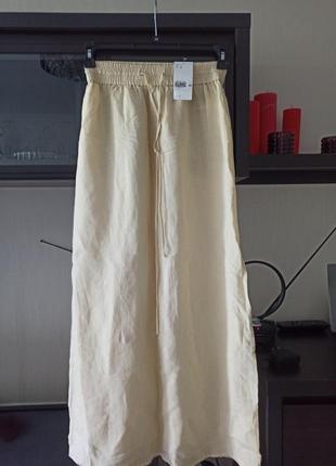 Длинная льняная юбка h&m6 фото