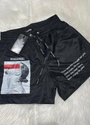 Мужские брендовые пляжные черные шорты