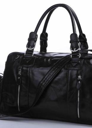 Стильна шкіряна чоловіча casual містка сумка