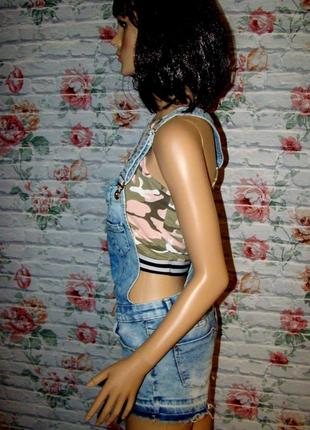 Джинсовый комбинезон с шортами fb sister (р. xs/s)3 фото