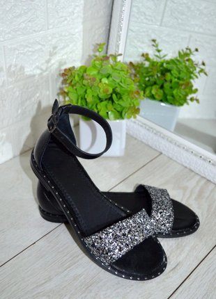 Босоножки натур кожа черные с серебром 36-44р все цвета