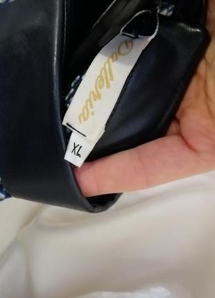 Сукня вінтаж зі шкіряним коміром 2 бічних кишенька виробник турція плечі 39 см пог 51 см +виточки по3 фото