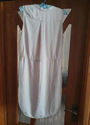 Бежеву сукню плаття сарафан літній легке з кишенями зі стяжкою пояс з кишенями на грудях5 фото