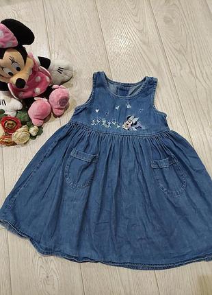 Джинсовое летнее платье с минни disney 3-5 лет