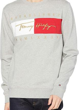 Серая толстовка с логотипом tommy hilfiger.хl