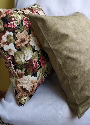 Декоративная наволочка 40*40 см с цветочным принтом с плотной ткани2 фото