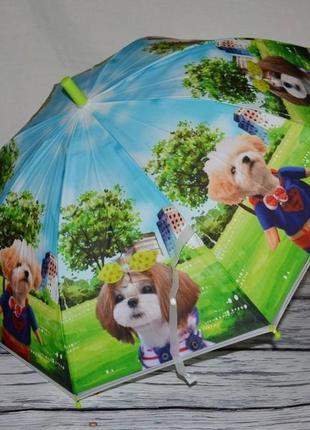 Замечательный зонт детский для вашей малышки и подростков щенки собачки матовая1 фото