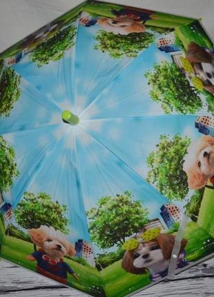 Замечательный зонт детский для вашей малышки и подростков щенки собачки матовая4 фото