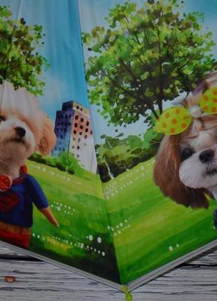 Замечательный зонт детский для вашей малышки и подростков щенки собачки матовая5 фото