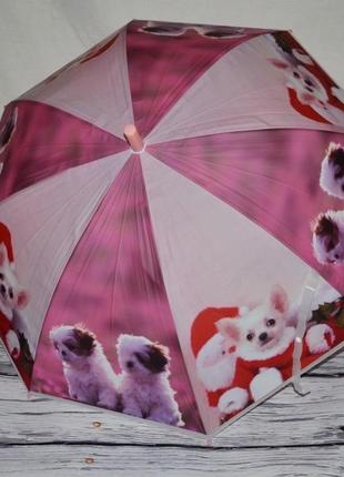 Замечательный зонт детский для вашей малышки и подростков щенки собачки матовая3 фото