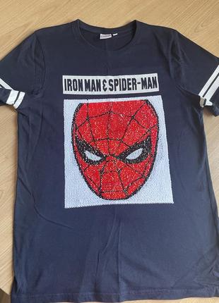 Футболка marvel с пайетками перевёртышами