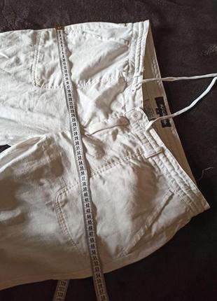 Білі лляні штани, белые льняные капри5 фото