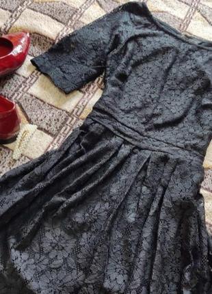 Чёрное кружевное платье,р.с2 фото
