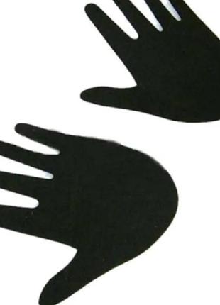 Наклейки на грудь "руки", цвет черный - размер одной руки 6*8см