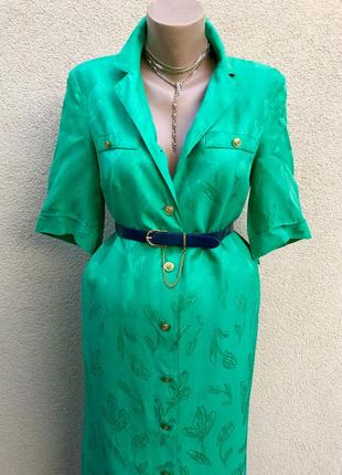 Винтаж,зелёное платье на застежке,delmod international1 фото