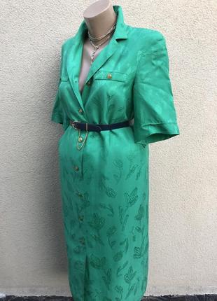 Винтаж,зелёное платье на застежке,delmod international3 фото