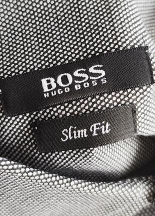 ❤1+1=3❤ hugo boss slim fit мужская хлопковая рубашка7 фото