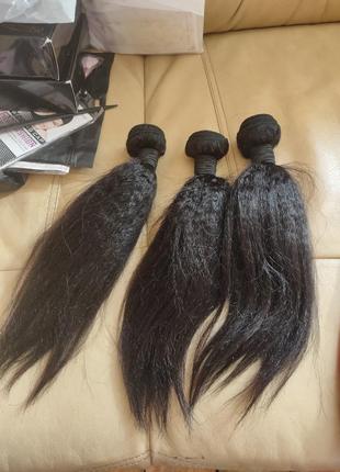 Натуральные волосы 35 см 80 грамм для наращивания.