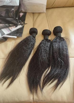Натуральные волосы 35 см 80 грамм для наращивания.