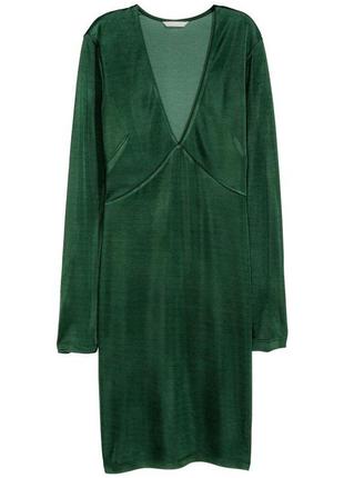 H&m зелёное платье вискоза женственное