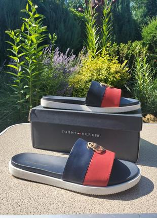 Tommy hilfiger женские шлепки слайды томми шлепанцы