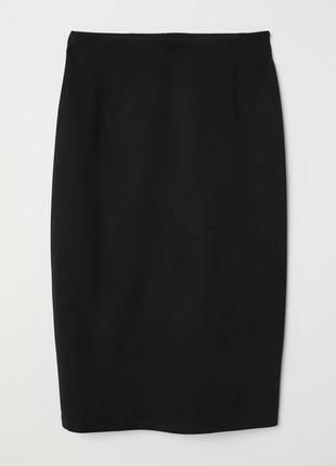 Чёрная юбка карандаш вискоза h&m6 фото