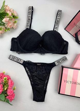 Комплект victoria's secret вікторія сікрет зі стразами - люкс якість!1 фото