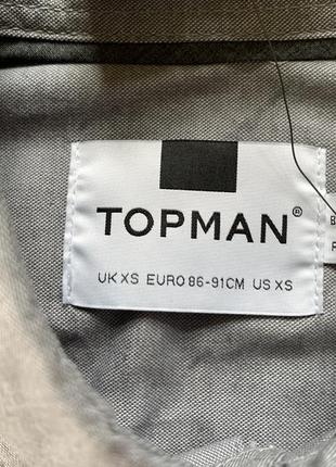 Мужская однотонная хлопковая рубашка topman5 фото