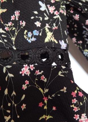Блуза черная simply be в нежный цветочный принт(размер 18)2 фото