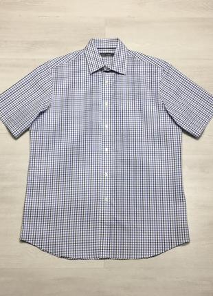 Чоловіча фірмова літня сорочка брендовая мужская летняя рубашка короткий рукав marks & spencer4 фото