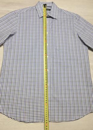 Чоловіча фірмова літня сорочка брендовая мужская летняя рубашка короткий рукав marks & spencer9 фото