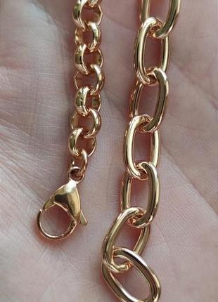 Мужской браслет массивный цепь жгут якорное плетение круглое золото xuping2 фото