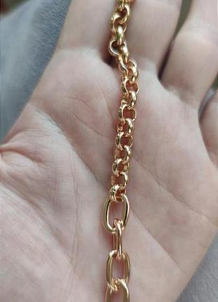 Мужской браслет массивный цепь жгут якорное плетение круглое золото xuping3 фото