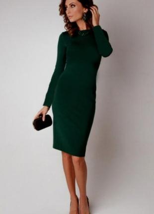 Нове трикотажне плаття темно-зеленого кольору розмір 44