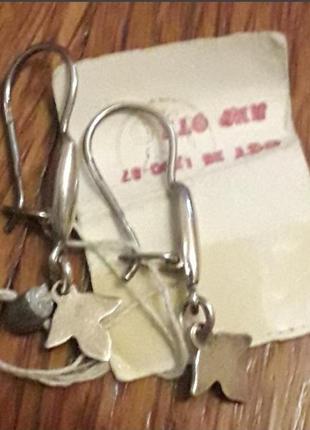 Винтаж 925 серьги сережки серебряные лилия винтаж ссср1 фото