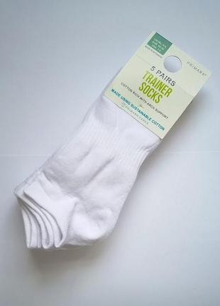 Шкарпетки білі чоловічі низький манжет комплект 5 шт primark
