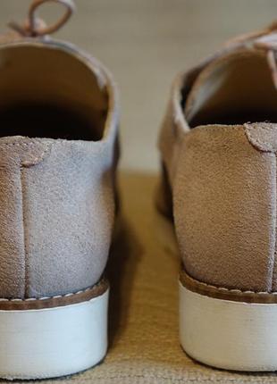 Витончені шкіряні туфлі-дербі нюдового кольору zign німеччина 40 р.9 фото
