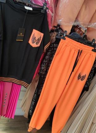 Стильный яркий неоново оранжевый костюм, турция 🇹🇷.