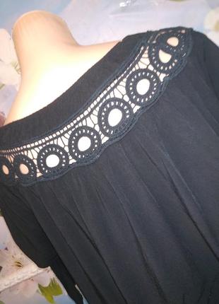 Роскошная вискозная блуза с натуральным кружевом и жемчужинками италия xl-xxl5 фото