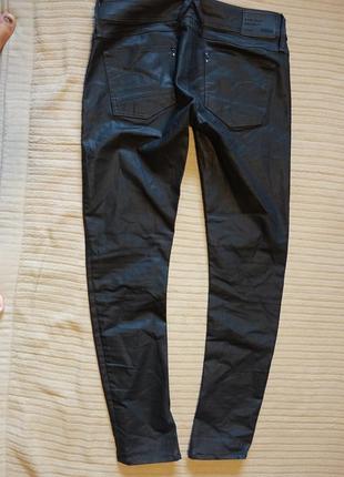 Чудові блискучі чорні вузькі джинси - бедровки g-star raw голландія 31/328 фото