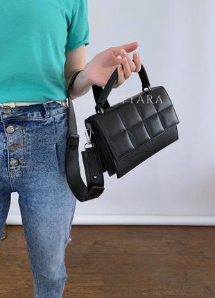 Сумка клатч чорна жіноча кроссбоді женская сумочка черная через плечо