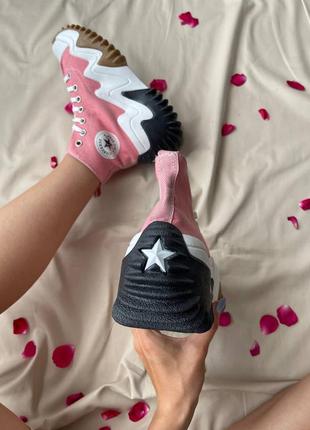 Converse birds star motion hi pink масивні жіночі кеді конверс рожеві на високій підошві масивні рожеві кеди на високій підошві9 фото