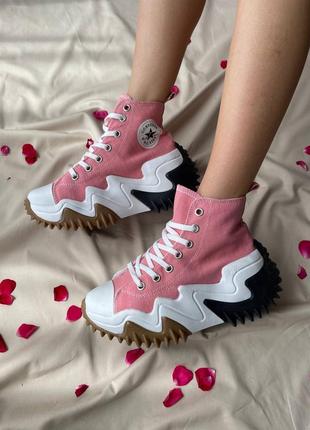 Converse run star motion hi pink масивні жіночі кеди конверс рожеві на високій підошві массивные розовые кеды на высокой подошве