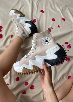 Converse birds star motion hi beige масивні жіночі кеді конверс бежеві на високій підошві масивні бежеві кеди на високій підошві1 фото