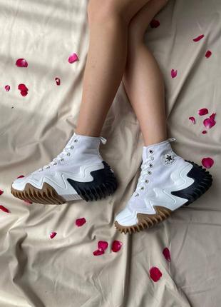 Converse run star motion hi white масивні жіночі кеди конверс білі на високій підошві массивные белые кеды на высокой подошве3 фото