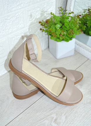Босоножки натур кожа кожаные слоновая кость беж 36-44р все цвета